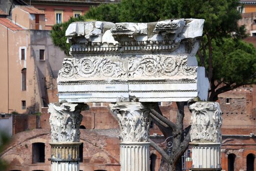 The Roman Forum in closeup, Rome, Italy