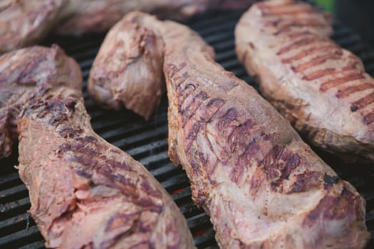 organic beef on the grill. close-up. Shallow DOF.