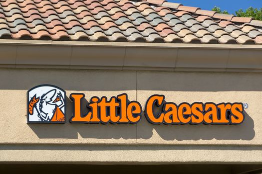 SANTA CLARITA, CA/USA - JUNE 1, 2015: Little Caesars restaurant exterior. Little Caesars is the third largest pizza chain in the United States.