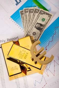 Money, coins and gold, ambient financial concept