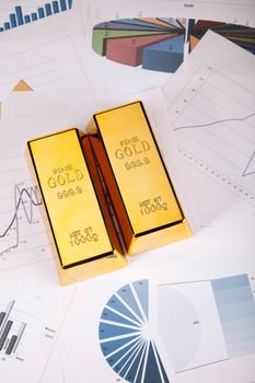 Gold and money, ambient financial concept