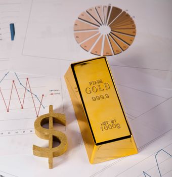 Gold bars background, ambient financial concept