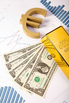 Golden Bars, ambient financial concept