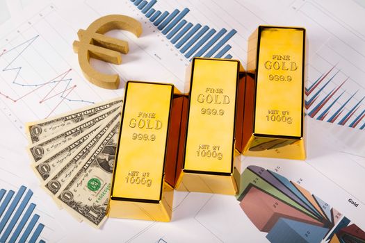 Golden Bars, ambient financial concept