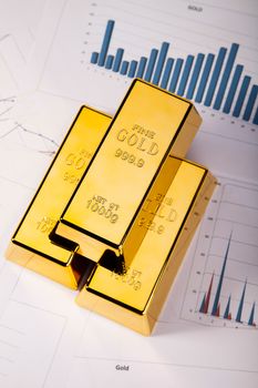 Gold value, ambient financial concept