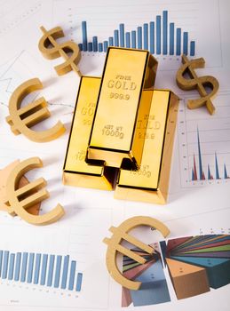 Gold value, ambient financial concept