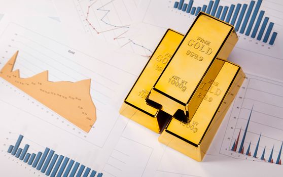 Gold value, ambient financial concept