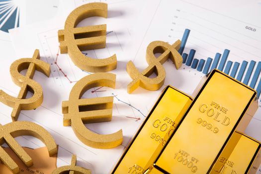 Gold value, ambient financial concept