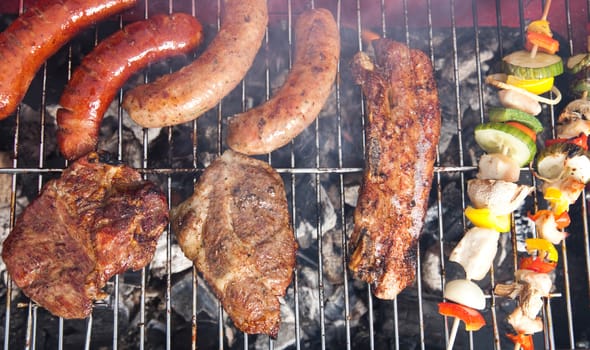 Barbecue, bright colorful vivid theme
