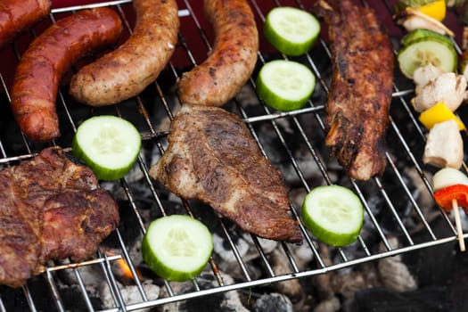 BBQ, Grilling time, bright colorful vivid theme