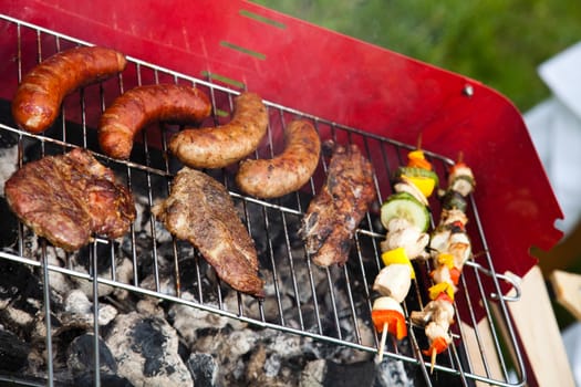 BBQ, Grilling time, bright colorful vivid theme