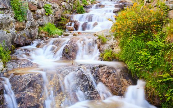 View of torrent in Arzo countryside, Verbania. italy
