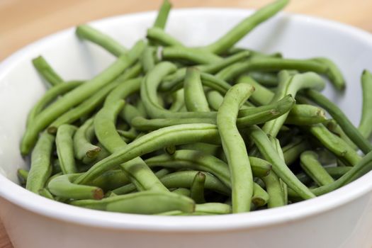 Detail of the fresh green beans - small depth of focus