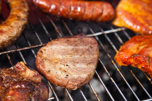 Hot grilling, bright colorful vivid theme