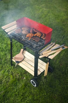 Grill background, bright colorful vivid theme