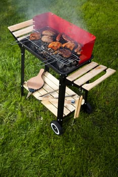 Grill background, bright colorful vivid theme