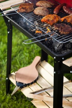 Grill background, bright colorful vivid theme
