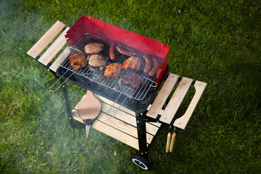 Grill background, bright colorful vivid theme