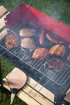 Grill background, bright colorful vivid theme