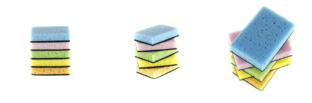 household cleaning sponge for cleaning isolated on white background