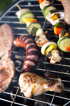 Fire, Hot grilling, bright colorful vivid theme