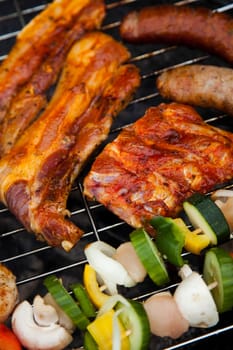 Grilling, bright colorful vivid theme