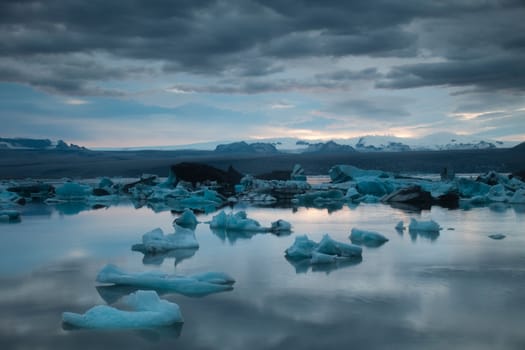 Lake iceland, bright colorful vivid theme