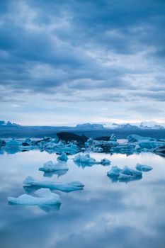 Lake iceland, bright colorful vivid theme