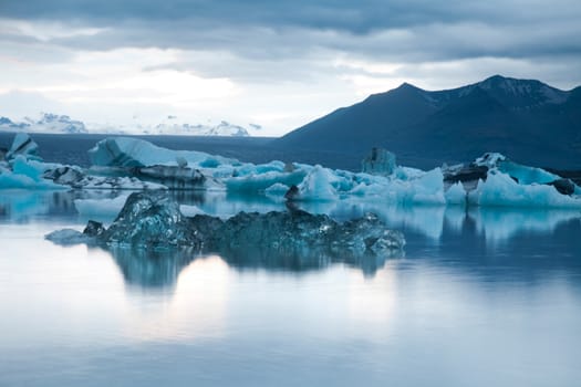 Lake iceland, bright colorful vivid theme