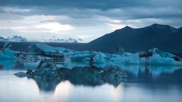 Lake iceland, bright colorful vivid theme