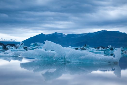 Lake iceland, bright colorful vivid theme