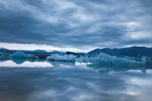 Lake iceland, bright colorful vivid theme