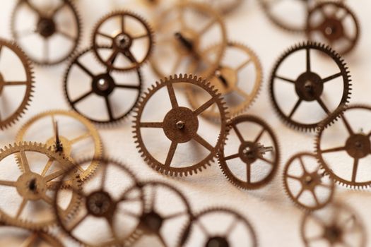 Detail of clock parts for restoration