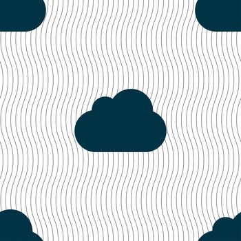 cloud icon sign. Seamless pattern with geometric texture. Vector illustration