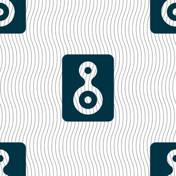 Video Tape icon sign. Seamless pattern with geometric texture. Vector illustration