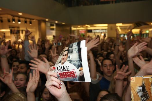 Fans of Cake boss Buddy Valastro,the star of TLC channel,on 1 June 2015,in  shopping center Usce in Belgrade,Serbia,promoting new programs and new season of the Cake boss tv show