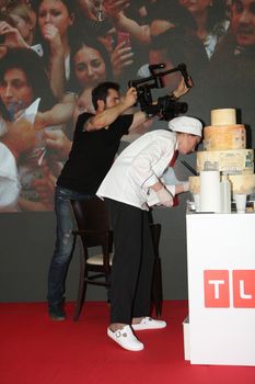 Cake with Serbian landmarks at the show of Cake boss Buddy  Valastro,the star of TLC channel, on 1 June 2015,in shopping center Usce in Belgrade,Serbia,promoting new programs and new season of the