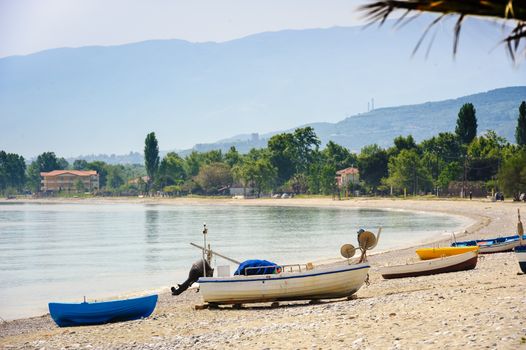 Fisher's boat at the sea beach, Leptokaria, Greece