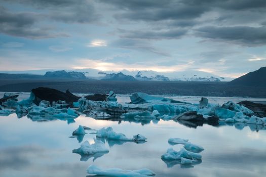 Lake iceland, bright colorful vivid theme