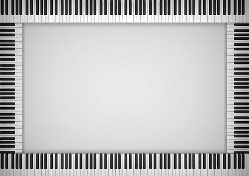 Illustration of a frame made of piano keys