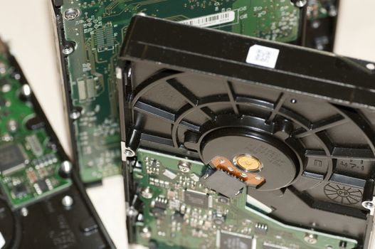 details of hard disk drive with evidence of pin contact
