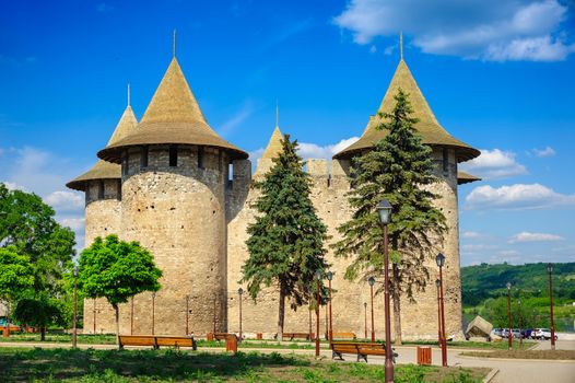 View of medieval fort in Soroca, Republic of Moldova. Fort  built in 1499 by Moldavian Prince Stephen the Great. Has been renovated in 2015