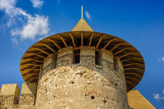 Partial view of medieval fort in Soroca, Republic of Moldova. Fort  built in 1499 by Moldavian Prince Stephen the Great. Has been renovated in 2015