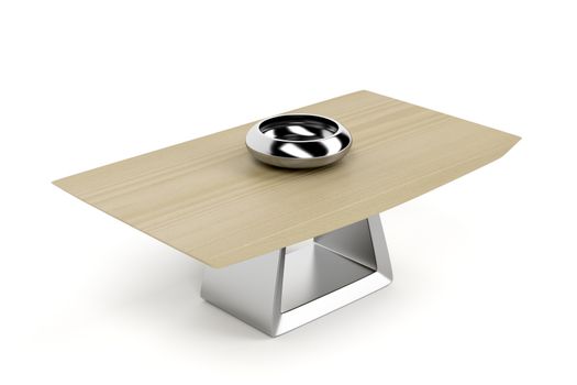 Coffee table on white background