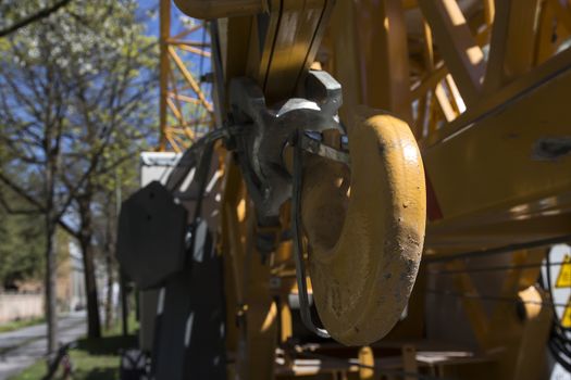 A lifting hook on a industrial crane