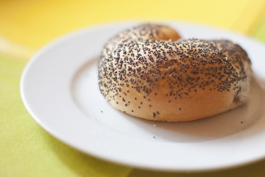 Typical Czech Pastry - Bread Roll with Poppy Seeds