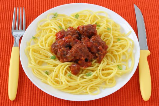 spaghetti on plate