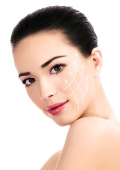 Young female with clean fresh skin, antiaging concept