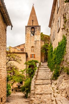 Scenic view of historical old village Le Crested in Provence, France