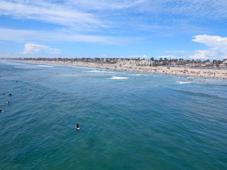 A view of the ocean from a pier